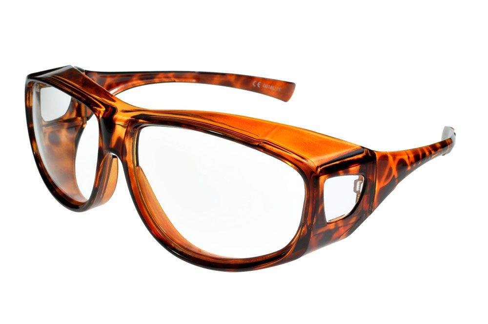 Over-Glasses Fit Grande Shatterproof Sunglasses Tortoiseshell/Clear Large