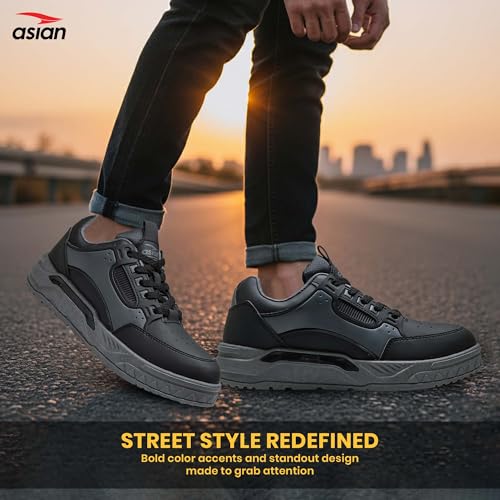 Image of ASIAN Nexus-02 Men's Casual Sneakers | Trendy Lace-Up Design | Lightweight Comfort, Premium Finish & Anti-Slip Sole for Daily Use