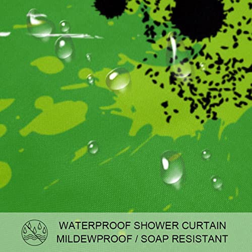 Rideau de douche imperméable et lavable motif cible fléchettes vert - 4