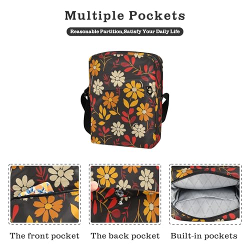 KLL Fashion Winter Daisy Marigold messenger bag for men Vegan Leather Crossbody Bags For Women Travel Handbag For Travel2