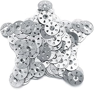 220 Pieces Easy Fix Washers, 35mm Diameter Galvanised Steel Fixing Washers for Insulation Thermoboard Backer Boards