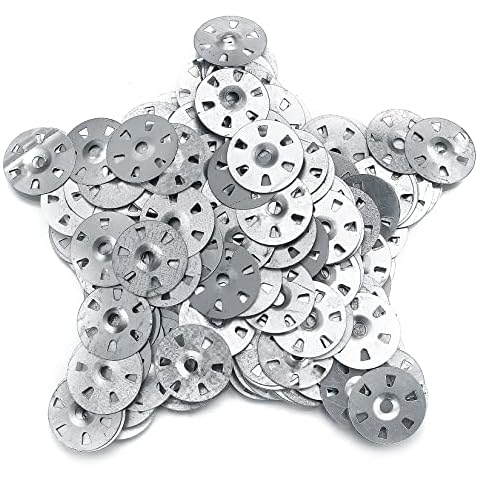 220 Pieces Easy Fix Washers, 35mm Diameter Galvanised Steel Fixing Washers for Insulation Thermoboard Backer Boards Cover