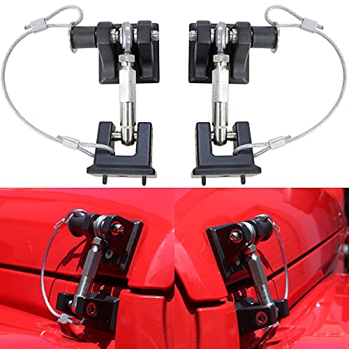 Sukemichi JL Hood Latches for Jeep Wrangler, Locking Hood Latch Kit for 2018-2021 Jeep Wrangler JL & Jeep Gladiator, Eliminate Hood Flutter, Aluminum, 1 Pair