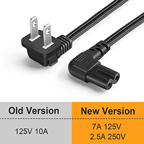 image for CableCreation 6 Feet 18 AWG Angled 2-Slot Non-Polarized Angle Power Co