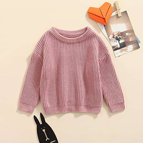 Toddler Baby Girls Boys Oversized Sweater Fall Winter Clothes Long Sleeve Crew Neck Candy Color Knitted Pullover Tops3