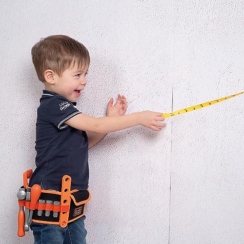 Smoby - Black+Decker - Werkzeuggürtel - Verstellbarer Gurt - Kinderspielzeug Basteln - 14 Zubehörteile