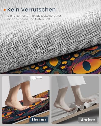 Tapis chat orange antidérapant lavable en machine de 120cm