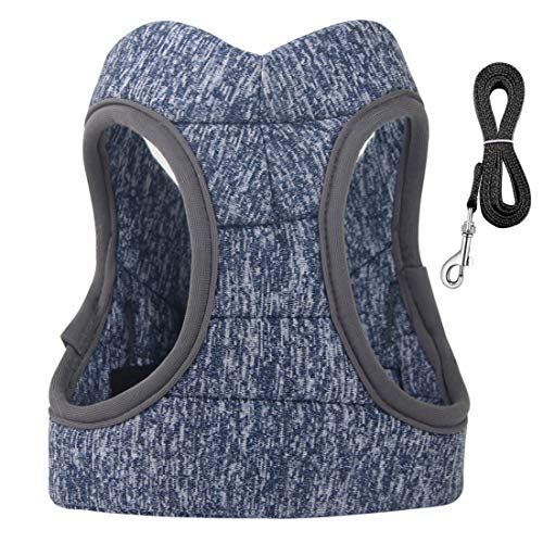 OLSCROM Cat Harness and Leash Set,Soft and Comfortable Cat Walking Jacket with Running Cushioning and Anti-Escape for Puppies with Cationic Fabric (S, Light Grey)