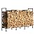 LIANTRAL 4ft Outdoor Firewood Rack, Heavy Duty Logs Stand Stacker for Outdoor Indoor Fireplace Wood Storage, Fire Wood Holder Metal Wood Pile Storage Organizer, Black