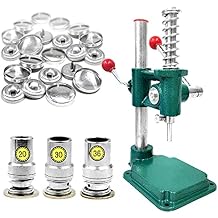 ACTENLY DIY Button Maker Craft Cover Button Kit, Punch Press Cloth Button Cover Making Machine Tool + 3 Sizes Molds + 600pcs Cover Buttons with Aluminum & Wire Back Bottom Size #20, #30, #36
