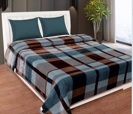 ELSTONE Home Super Soft Winter Bedsheet King Size, Velvet Bed Sheet with 2 Pillow Cover Double Bed, Multicolor Color#18