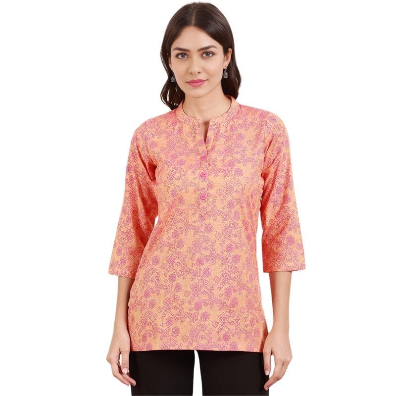 DUMMY SHAPE Kurti for Woman | Stylish Printed Short Kurta for Casual in Poly Cotton for Women | Dress for Women