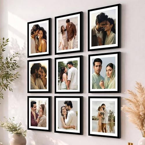 Image of Art Street Premium Photo Frame for living room, Classic Aesthetic Design Photo Frames for Photograph, Art Work, Kids Room Set of 9 (8x10 Inch, Black)