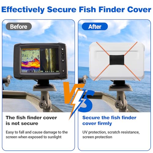 Image of 2 Pcs Fishing Graph Cover Straps - Keep Your Fish Finder Cover Secure During Travel
