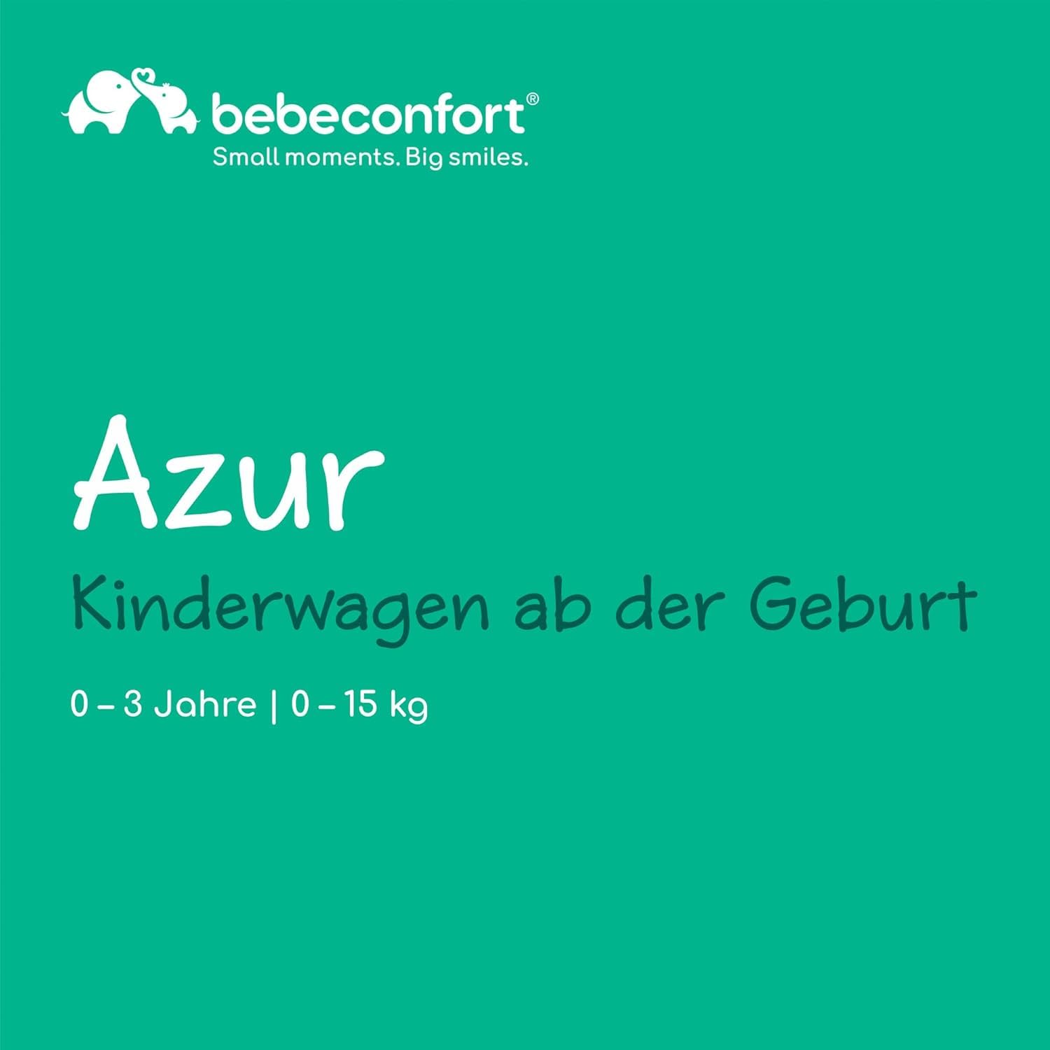 Bebeconfort Azur Kinderwagen Buggy Kompakt 0–3 Jahre 15 kg Leichter Reisebuggy Automatisch Einhändig Klappbar Stufenlos Flach Verstellbar Großer Korb Mineral Graphite