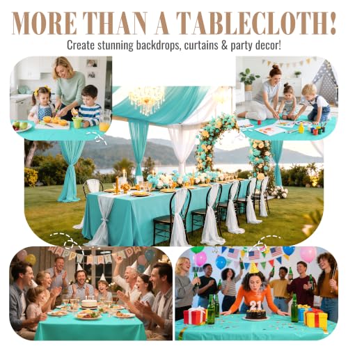 Image of Plastic Table Cloth Disposable, 54In X 300Ft Table Cover Roll