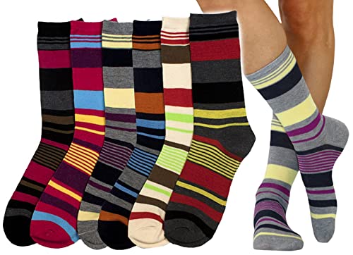 Image of ToBeInStyle Women's Pack of 6 or 12 Fashion Printed Crew Socks