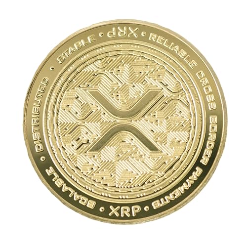 Gold-Plated XRP Ripple Collector Coin with Clear Case Crypto-Themed Memorabilia for Collectors and Enthusiasts or Display Item