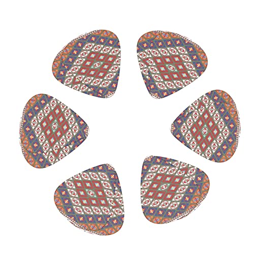 Lot de 12 médiators de guitare vintage à rayures géométriques tribales blanches pour guitare électrique basse acoustique avec boîte - Les Beatles, Paul McCartney, John Lennon, RIngo Starr, George Harrison Lot de 12 médiators de guitare vintage à rayures géométriques tribales blanches pour guitare électrique basse acoustique avec boîte – Image 3