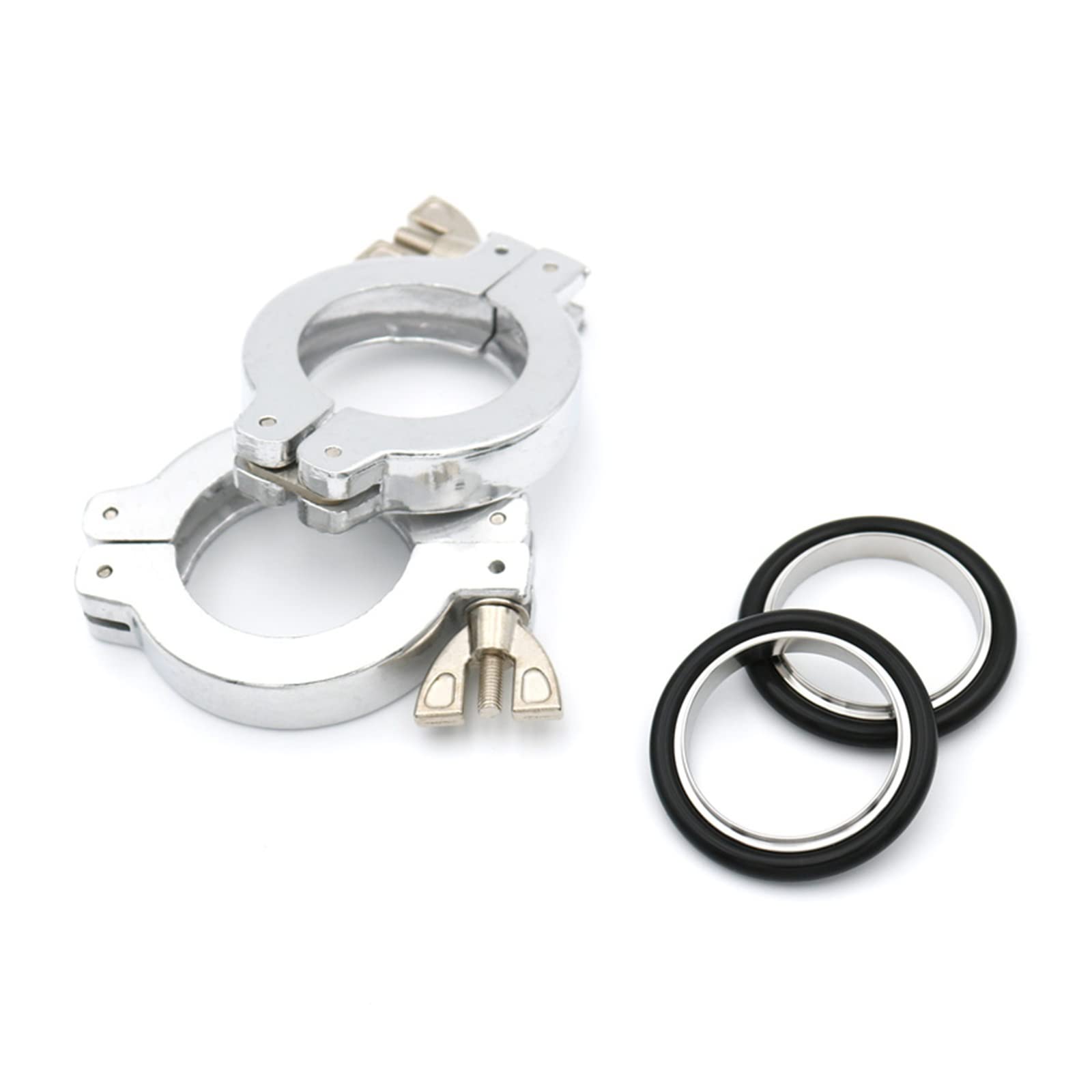 2 5 10 Piezas KF16 25 40 50 Brida de Abrazadera Triple de Doble Pasador de vacío de Aluminio niquelado SS304 Anillo Central Anillo de Ajuste de Junta tórica(Suit,KF25_10 PCS)