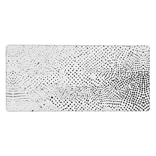 Tapis de souris de jeu étanche et antidérapant 90x40 cm à pois noirs