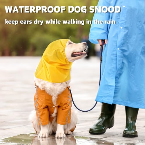 Hunde-Badekappe, wasserdicht, Regenhut, Ohrenschutz, Duschhaube, Hundeohren, Stirnband, Ohrenschützer für Schwimmen, Ohrwickel für Schnee, Regen, 2 Stück (Rosa + Gelb)