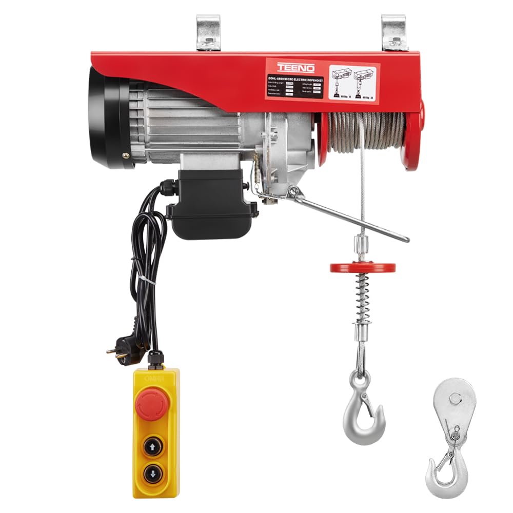 Sponsored Ad – 1200W Electric Hoist Lift 1322 LBS/ 300KG 661LBS, Overhead Electric Hoist 220V Winch for Garage, Warehouses, SINGLE/DOUBLE LIFITING: 6 M/12M/Min, COPPER MOTOR (A600KG)