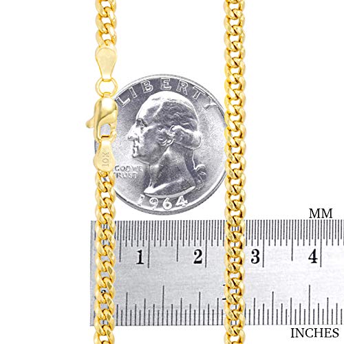 Nuragold 10k Yellow Gold 4mm Miami Cuban Link Chain Bracelet, Mens Womens Jewelry 7" 7.5" 8" 8.5" 9" - Image 6