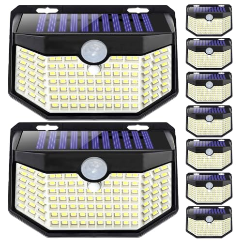 Aootek Solarlampen für Außen mit Bewegungsmelder, 9er Set, Garten, 120 LED – Ansicht 1