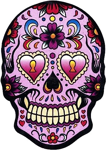 Imán de calavera mexicana (serie Mignon) con forma de calavera estilo vintage para nevera/garaje/bar. Impresión en madera
