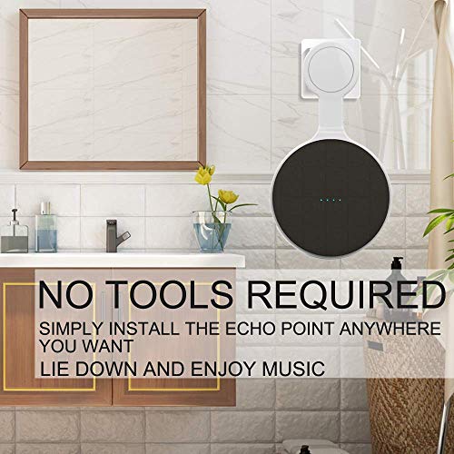 Outlet Wall Mount Holder Stand Hanger Fit for Google Home Mini Voice Assistant,A Space Saving with Cord Management for Smart Speakers,Hide Messy Wires,Place on Kitchen, Bedroom (Set of 2 White)