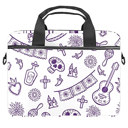 Sac à bandoulière pour ordinateur portable 13.3 housse PC portable Dia de Muertos