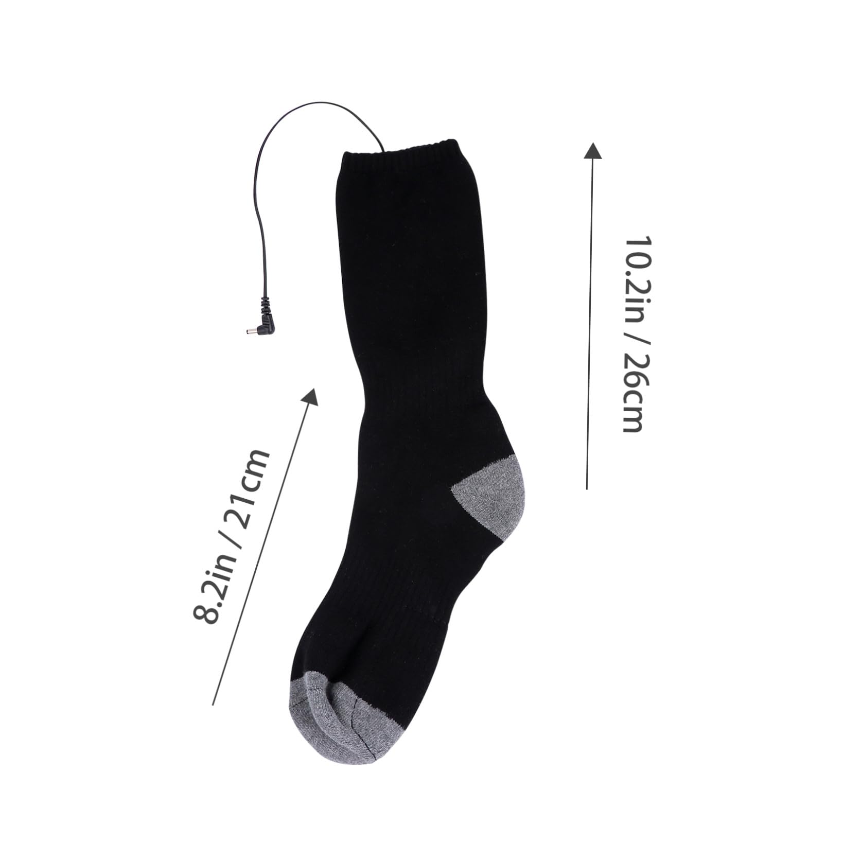 SUPVOX Calcetines Calefactables USB para Invierno Calcetín Térmico de Algodón Batería Recargable Paquete 3 Piezas 1 Par de Calcetines 2 Cajas de Batería 2 Cables USB para Deportes al