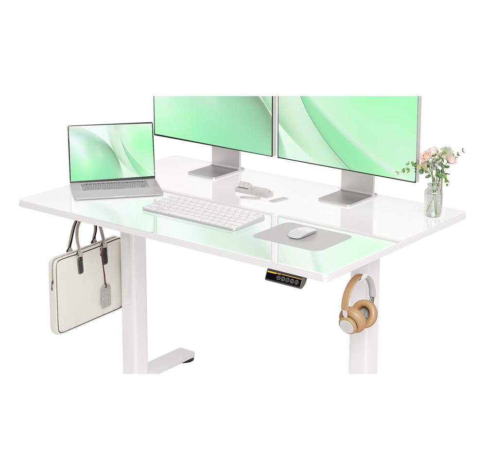 UPLIFT DESK 昇降デスク ホワイト Amazon.com: Claiks Glass Standing Desk, 48x24 Inch White Standing
