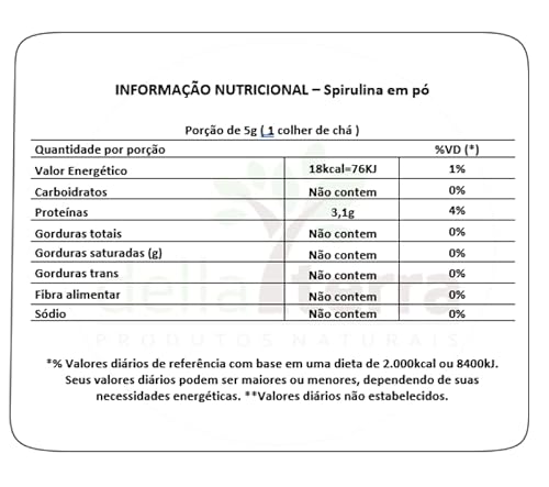 Spirulina em Pó Granel Premium 1Kg Della Terra