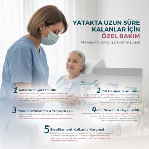 Gümüş İyonlu Yatan ve Evde Hasta Bakım Seti 12'li Perine Temizleme Mendili Hediyeli