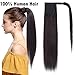 Produktbild Ponytail Extension Clip in Echthaar Pferdeschwanz Haarteil Haarverlängerung Zopf Hair Piece Naturschwarz #1B 16"(40cm)-80g