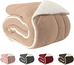 Coberdrom Edredom Casal King Sherpa Dupla Face Macio 2,60m x 2,40m (BEGE)