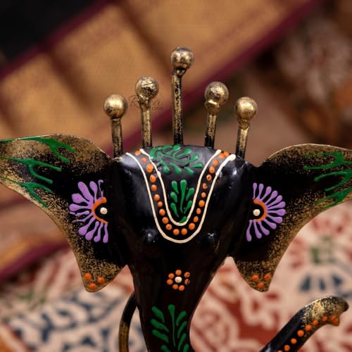 Image of Ganpati Tea Light Holder Metal Wall Hanging Art | Iron Candle Stand, Home Mandir Pooja Room, Corporate Bulk Gifting, Festive Table Decoration, 17 x 9 x 29 cm