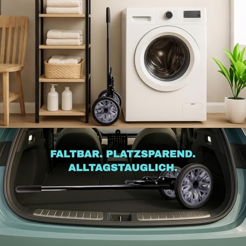 Allyson® Einkaufstrolley klappbar mit Reflektoren & Kühltasche, Einkaufswagen 45L Kapazität, Wetterfester Shopping Trolley, Treppensteiger Trolley mit Geräuschlosen Rädern & Abnehmbarer Tasche - Grün – Bild 7