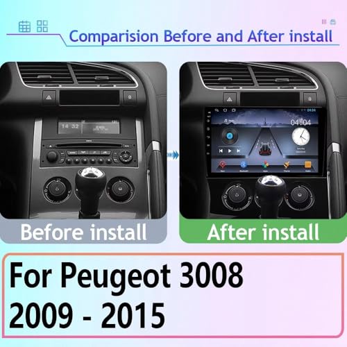 Autoradio pantalla táctil Peugeot 3008 compatible con Android Auto y Bluetooth 4