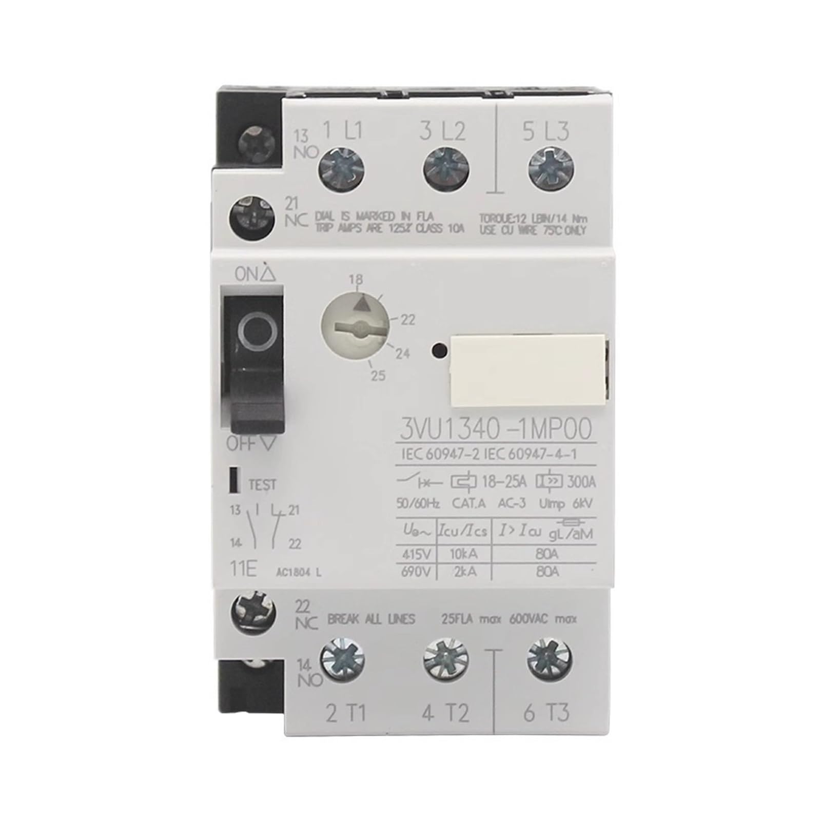 Disjoncteur transformateur 3VU1340-1TJ00 pour éviter les surcharges et pannes de machines