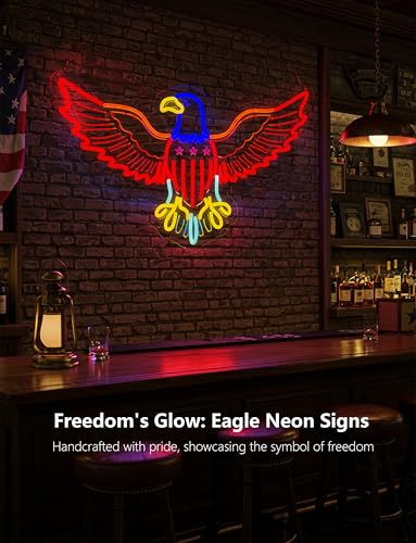 Image of Eagle Neon Sign,Giant Eagles Light up Sign - Cool Neon Light Wall Decor for Home Karaoke Bar Restaurant Pub Cafe Salon Game Room, USB Powered (Eagle)