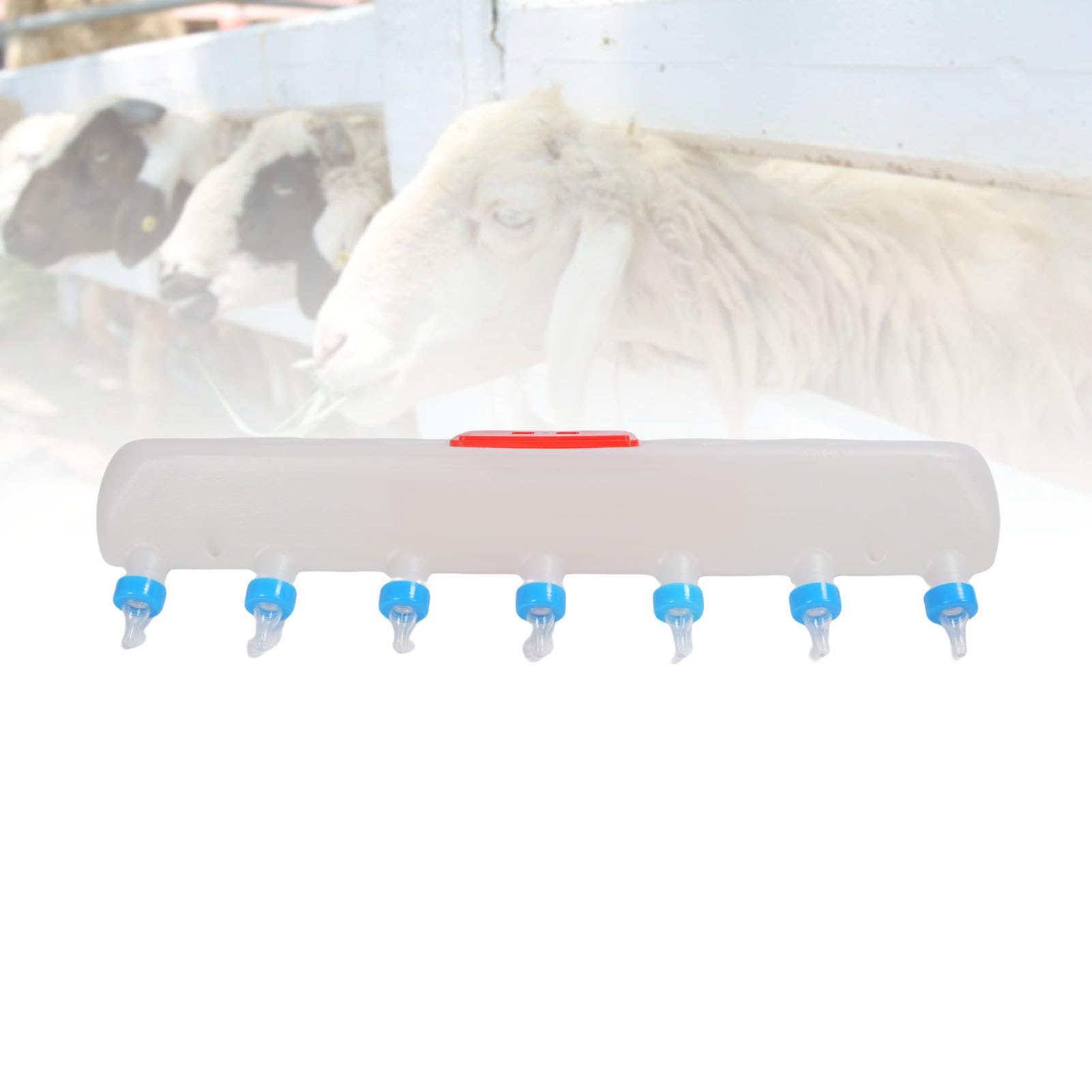 Alimentador de Bebida para Lechones, Alimentador de Leche para Tetinas ABS con 7 Tetinas, Herramienta de Alimentación para Ganado Colgante, para Lechones, Corderos, Cabras, Terneros, Granjas y