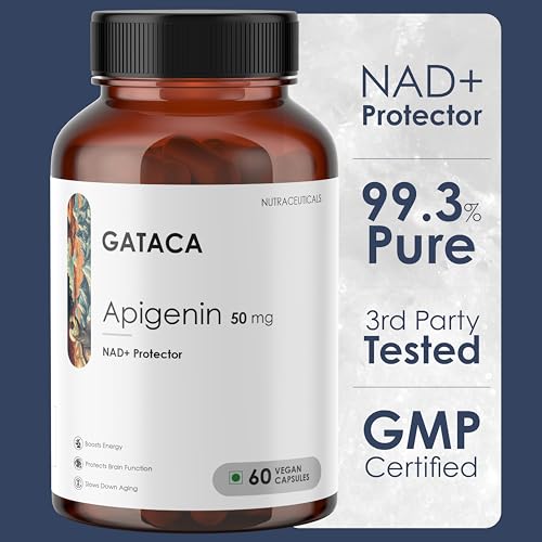 Image of GATACA Apigenin 50 mg | Potent Flavonoid Sleep Support Supplement | Relaxation & Stress Relief | High Absorption Natural Extract | Vegan Non-GMO Capsules | 60 Veg Capsules