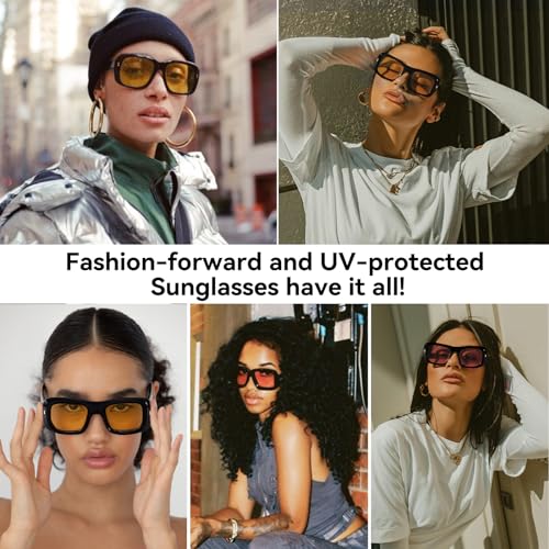 Dollger Trendy Sunglasses for Women Men Y2k Vintage Fashion Shades 90s Oversized Square Frame2