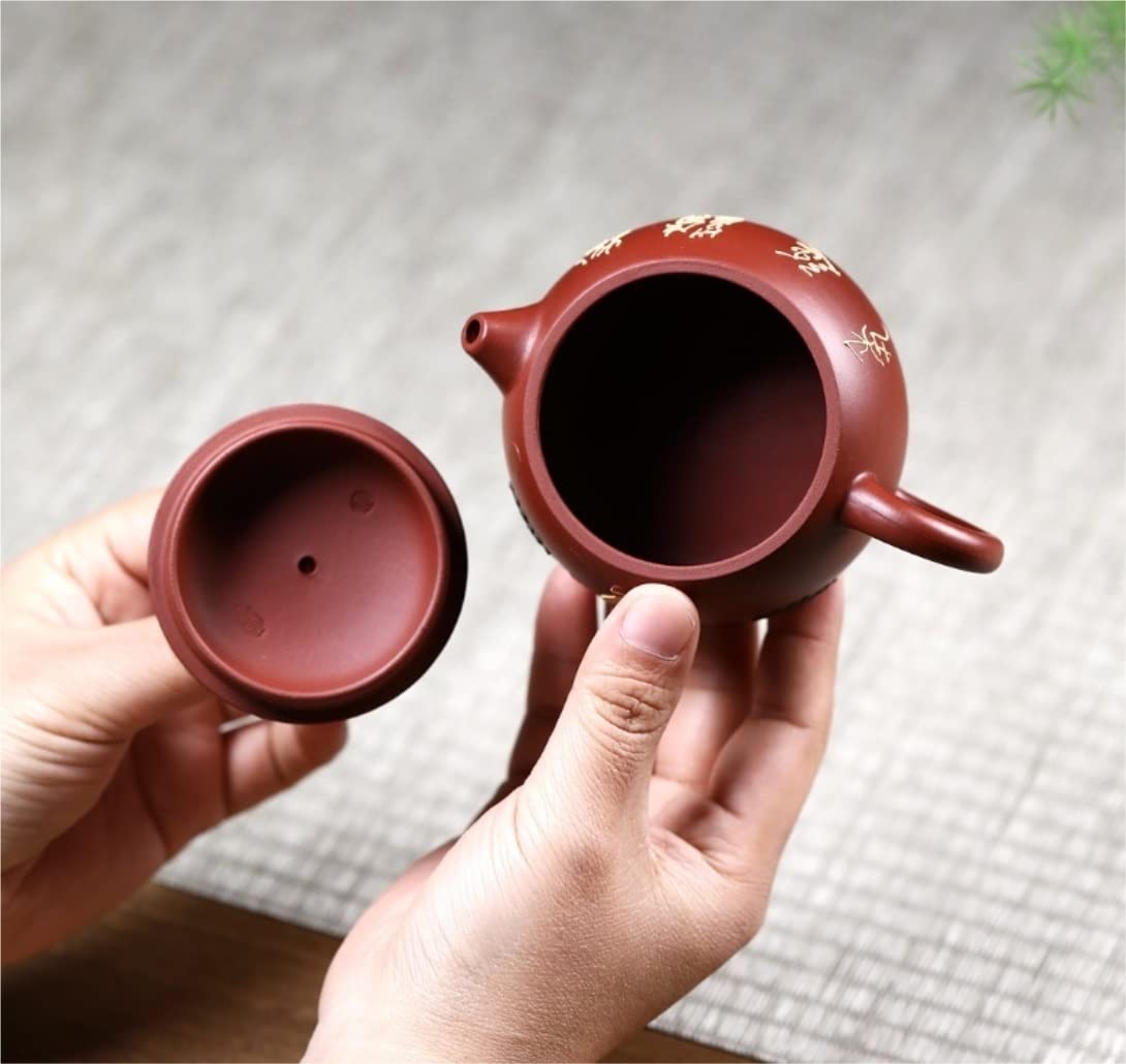 Habrur Theiere Fonte Théière Japonaise Théière 6 Oz/0,18 L Faite À La Main Originale Mine Dahongpao Théière Théière en Argile Violette Théière en Fonte Theiere Japonaise