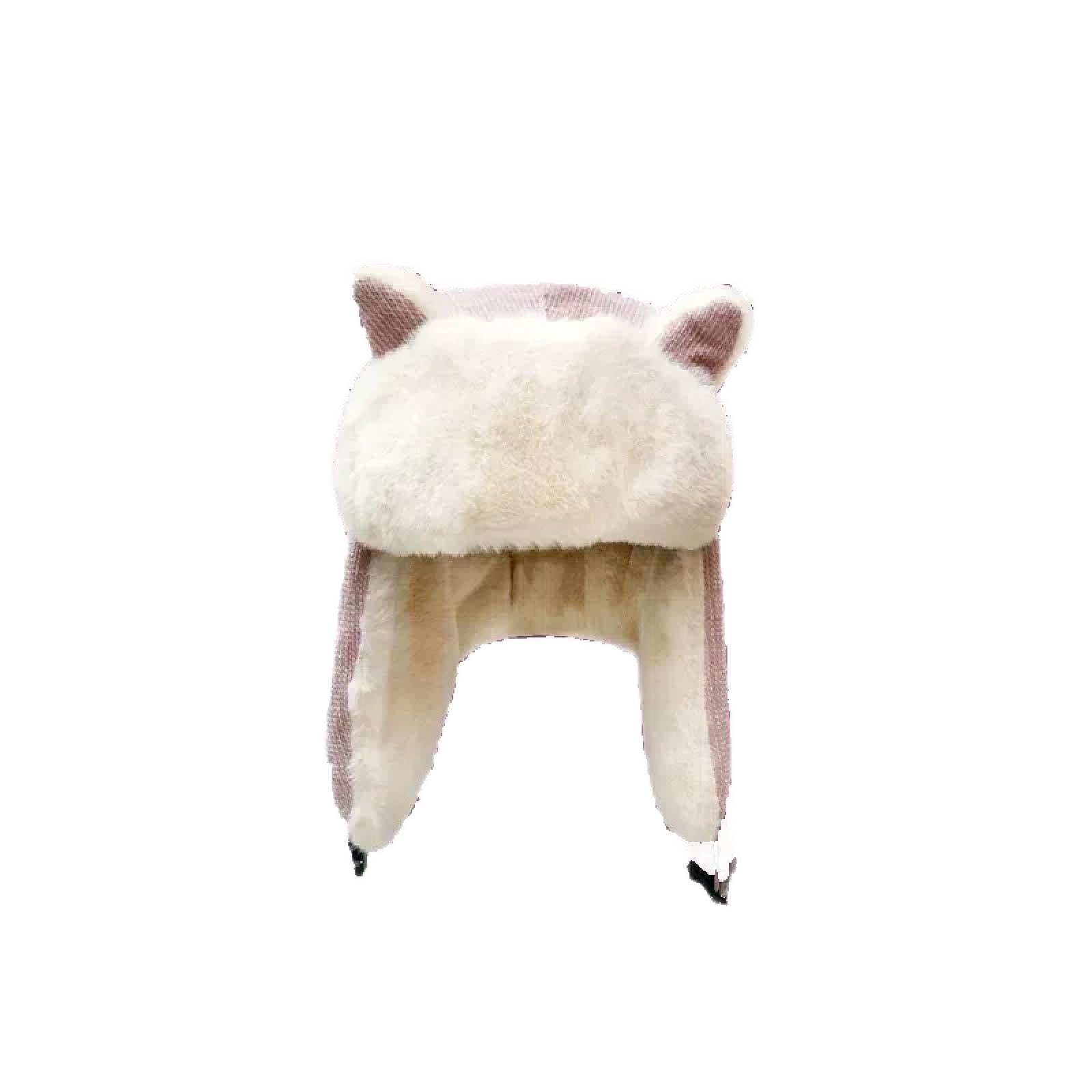Czapki Czapki Skullies Czapki Beanie Rosyjska Zimowa Czapka Kobiety Zima Narty Śliczne Kocie Uszy Dziecięca Czapka Ochronna Uszy Kolarstwo Ciepłe Rodzic-Dziecko Wiatroszczelna Czapka Dziecięca 52-54Cm