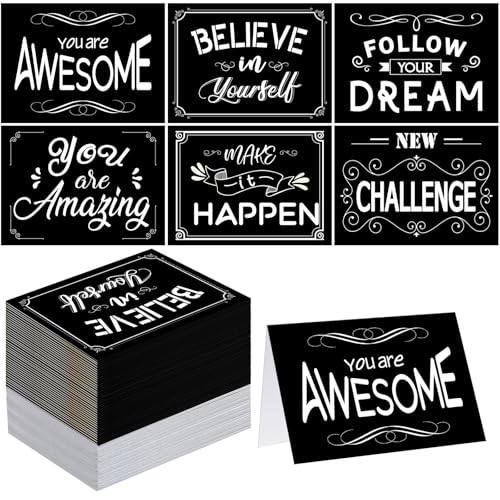 Outus 36 Pack Good Luck Cards Bulk Student Gift from Teacher Inspirational Greeting Quote Card with Envelope for Teacher Graduation Back to School Party
