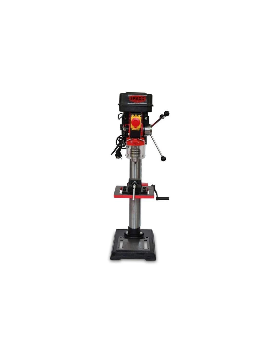 Spark - Taladro De Columna 550W, Taladro Vertical 220V, 12 Niveles De Velocidad, Altura 840mm, 220-2450 Rpm, Diámetro Máximo De Perforación 16mm, Taladro De Banco, Taladro De Mesa